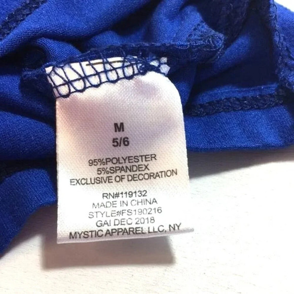 Love At First Sight Girls Romper Graphic Follow the Rainbow Blue Size M 5-6 - Picture 5 of 6